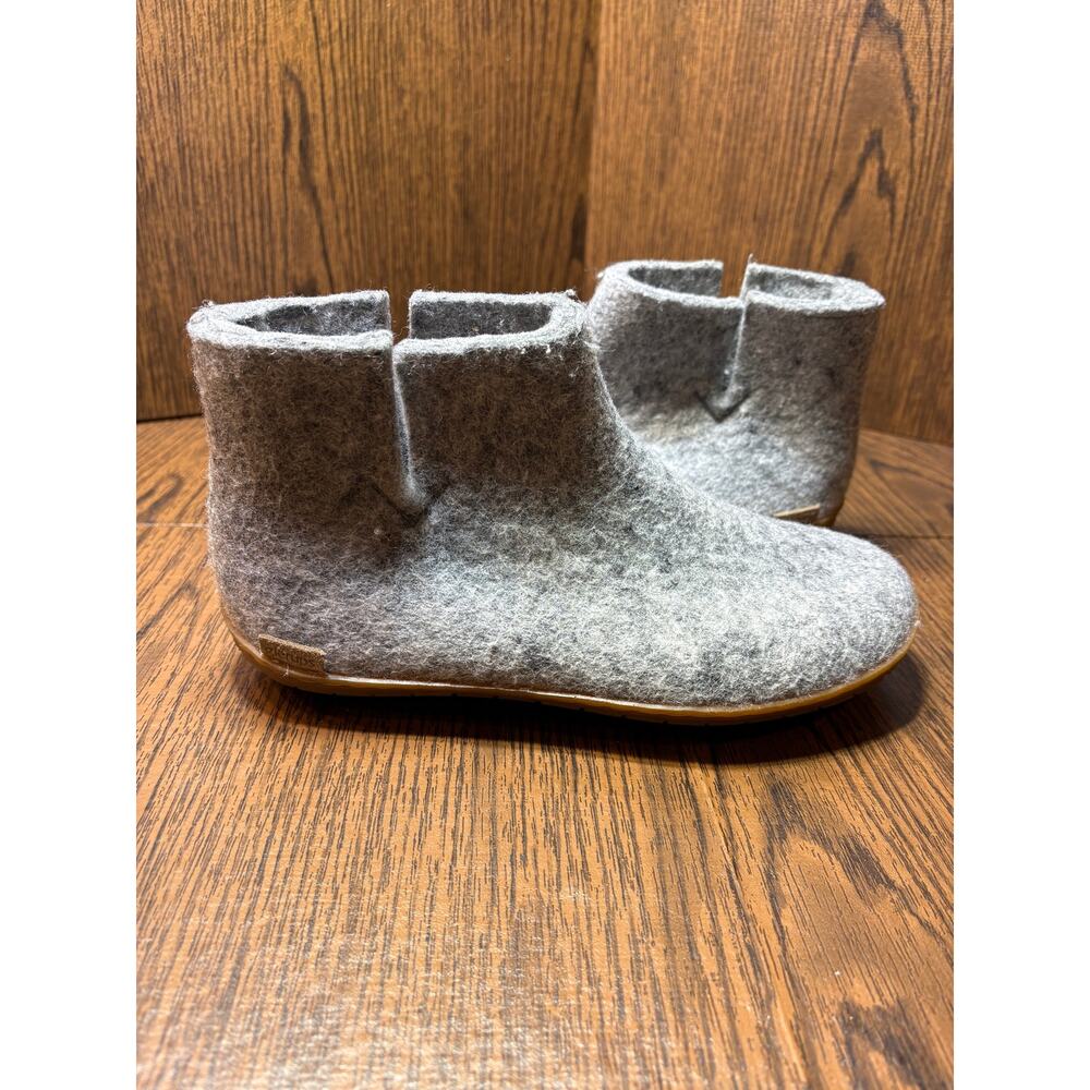 Glerups Unisex Gray Wool Boot Slipper with Honey Rubber Sole Size 37 - Picture 9 of 13